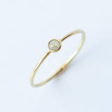 Tiny Round Rustic Diamond Ring