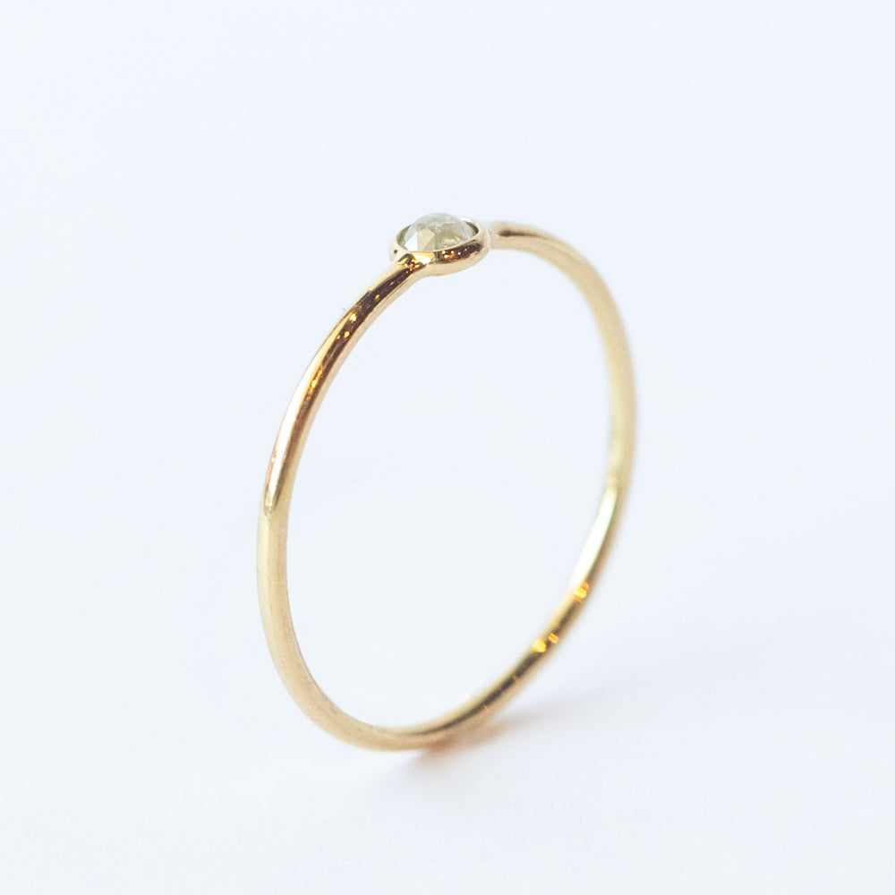 Tiny Round Rustic Diamond Ring