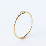 Tiny Round Rustic Diamond Ring