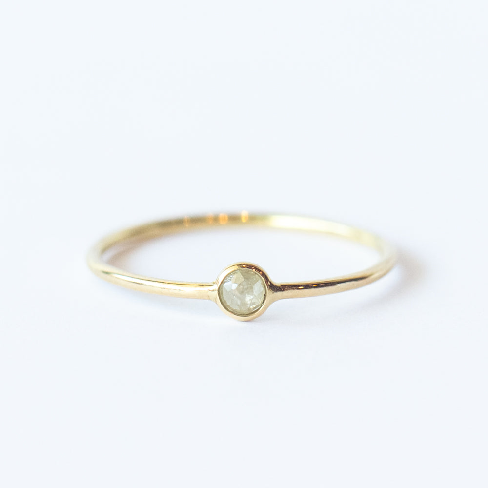 Tiny Round Rustic Diamond Ring