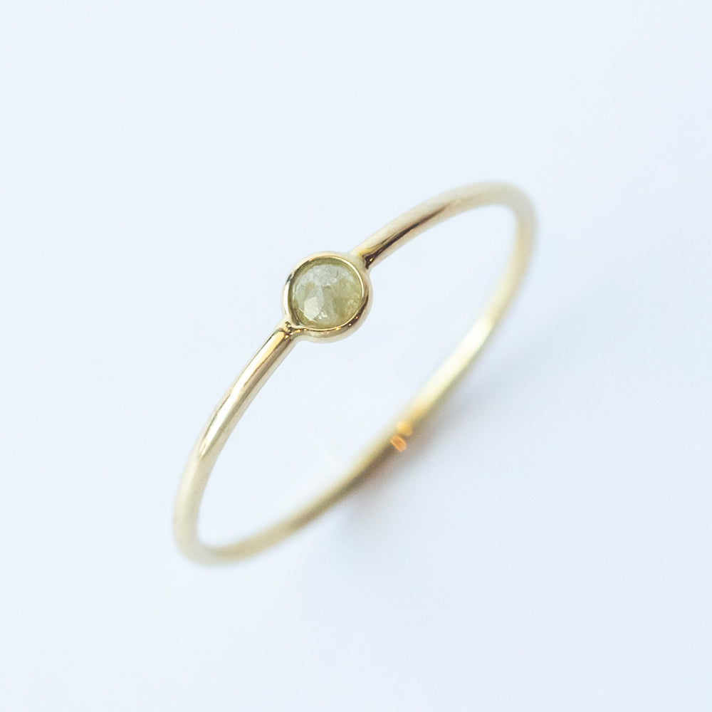 Tiny Round Rustic Diamond Ring