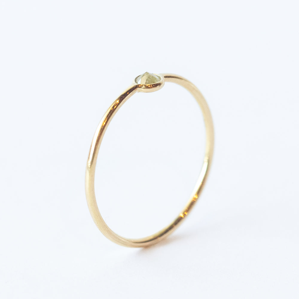 Tiny Round Rustic Diamond Ring