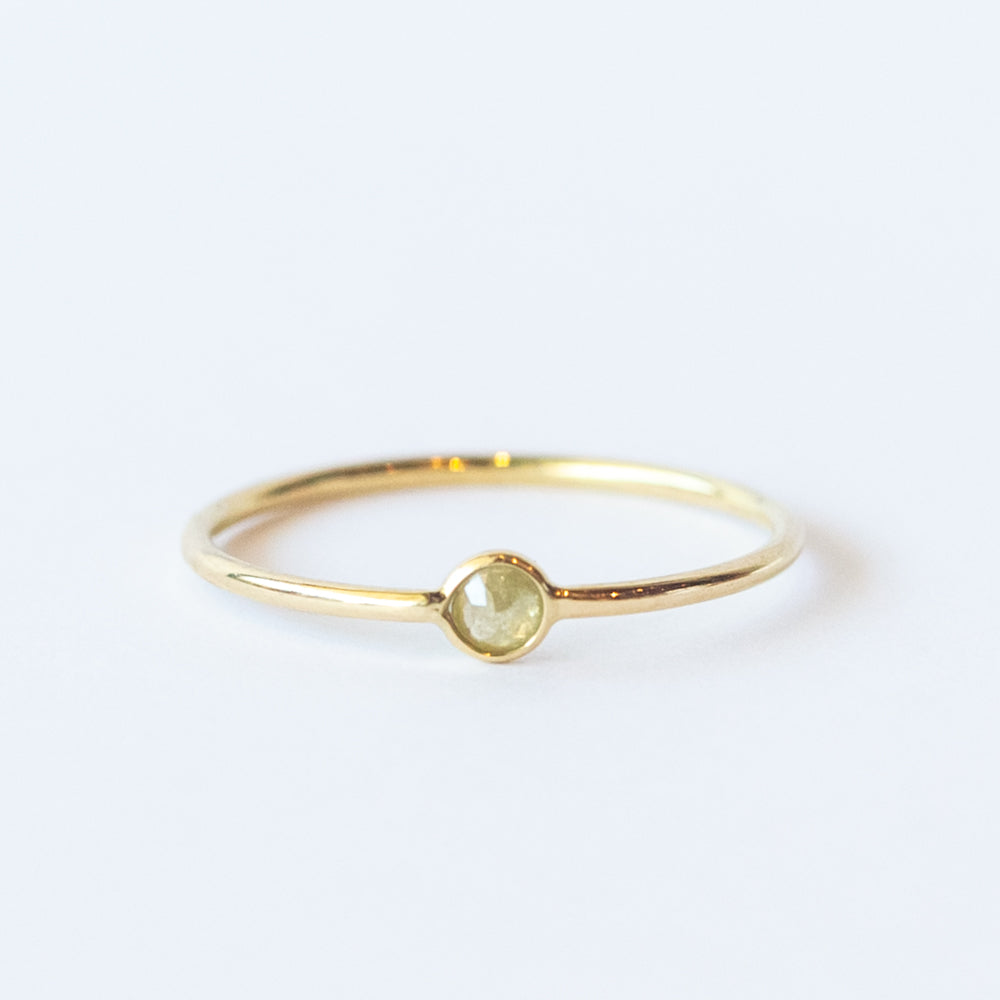 Tiny Round Rustic Diamond Ring