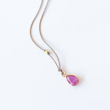 Tiny Teardrop Ruby Necklace