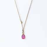 Tiny Teardrop Ruby Necklace