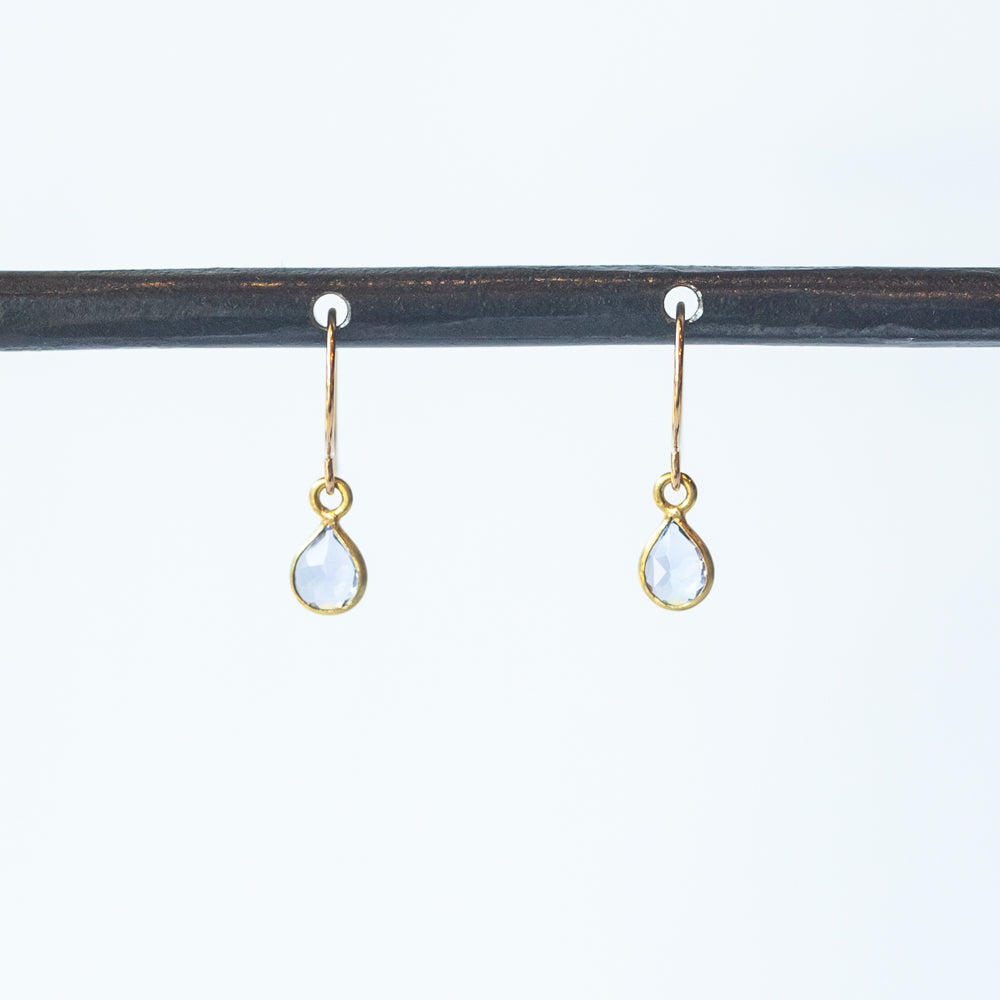 Tiny Teardrop Tanzanite Drop Earrings