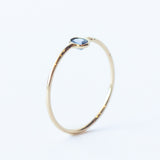 Tiny Vertical Oval Blue Sapphire Ring