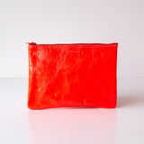 Tracey Tanner | Medium Zip Pouch, Fluoro Red Patent