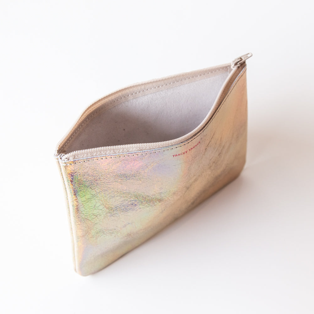 Tracey Tanner | Medium Zip Pouch, Hologram Golden