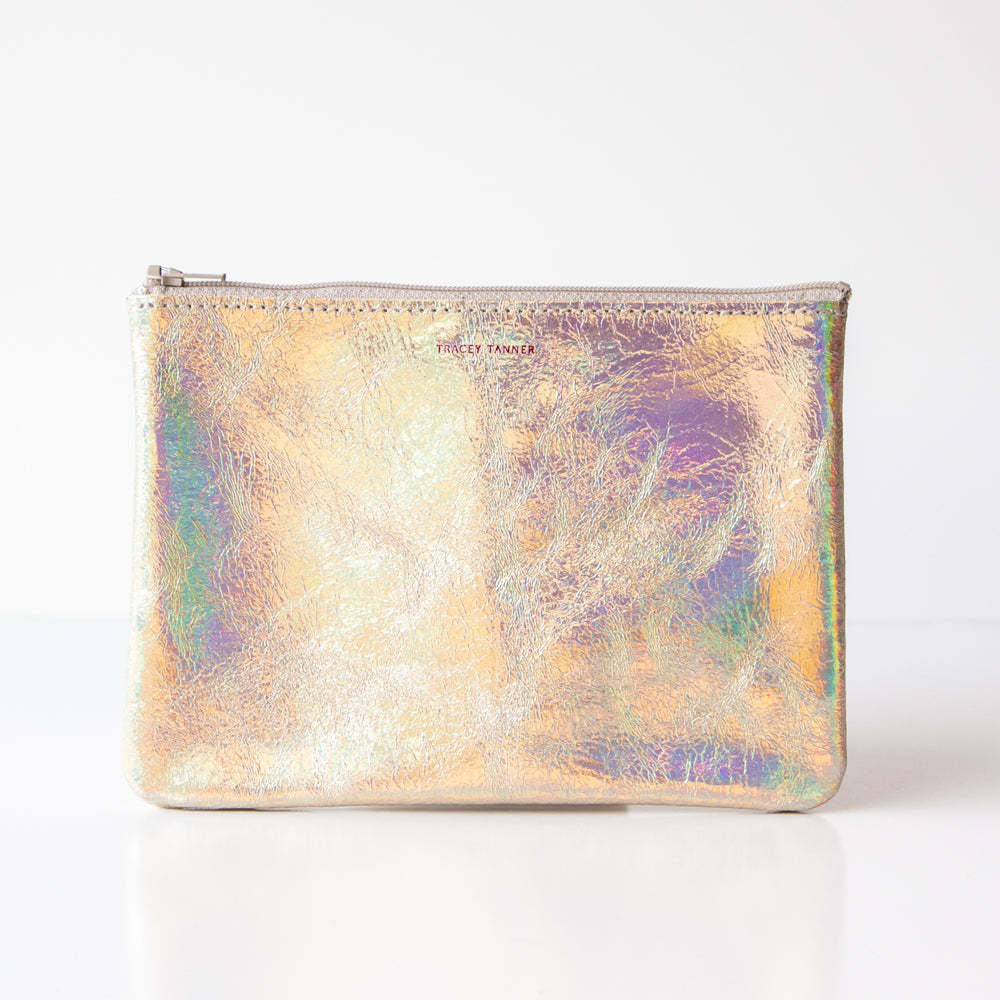 Tracey Tanner | Medium Zip Pouch, Hologram Golden