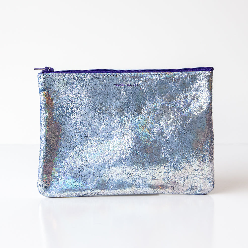 Tracey Tanner | Medium Zip Pouch, Sky Distress Hologram