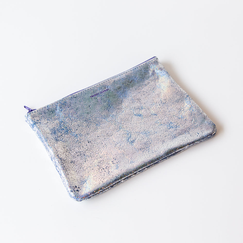 Tracey Tanner | Medium Zip Pouch, Sky Distress Hologram