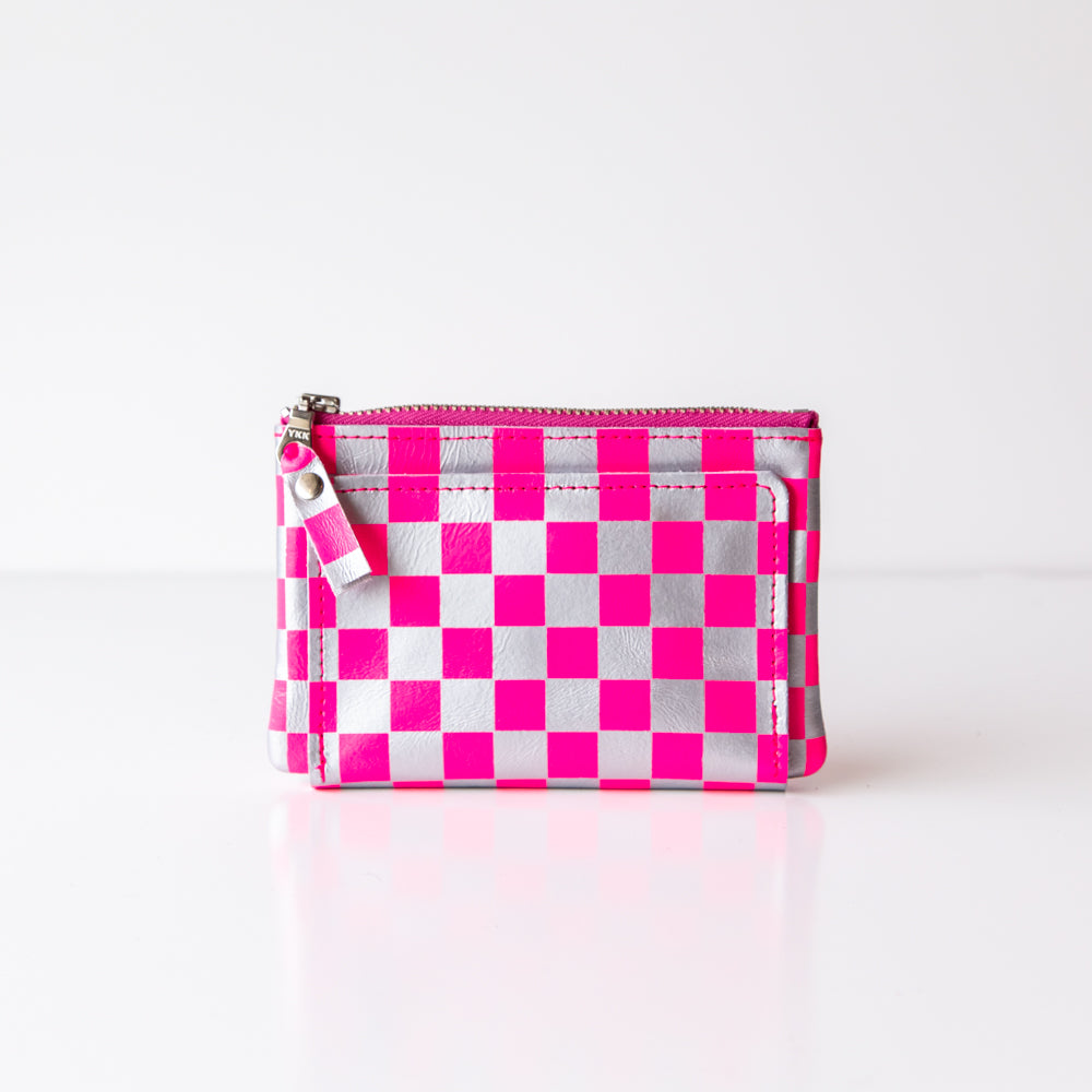 Tracey Tanner | Nico Wrap Wallet, Fluoro Fuchsia Check