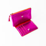 Nico Wrap Wallet, Texture Matte Foil Electric Pink