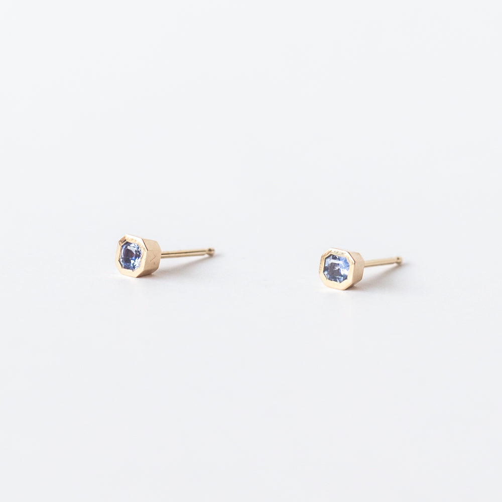 Asscher-Cut Sapphire Stud Earrings