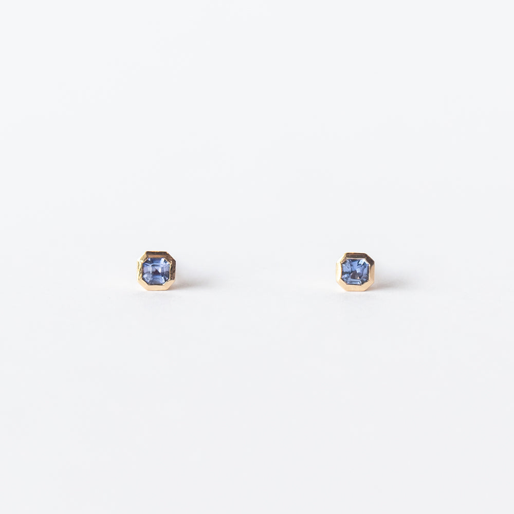 Asscher-Cut Sapphire Stud Earrings