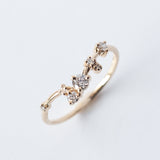 Organic Triangle Brilliant Cut Diamond Ring