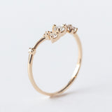 Organic Triangle Brilliant Cut Diamond Ring