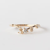 Organic Triangle Brilliant Cut Diamond Ring