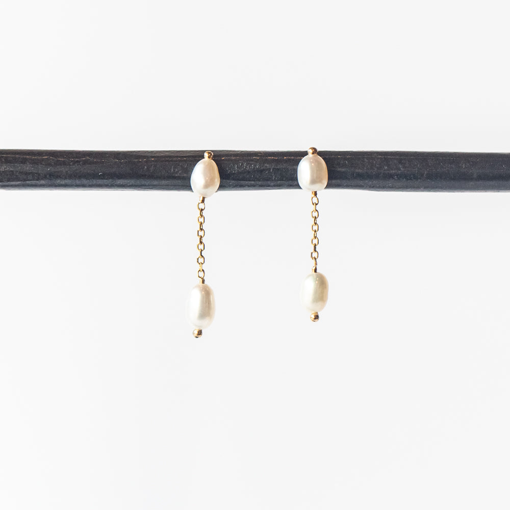 Short Pearl Shower Earrings