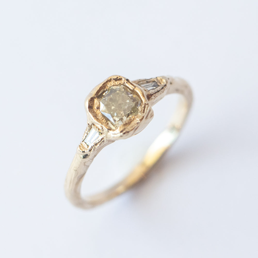 Armach Three-Stone Diamond Organic Engagement Ring