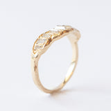 LX Baguette Soft White Diamond V Shape Scatter Contour Ring