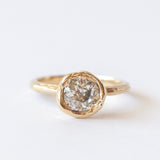 X Old-Cut Diamond Organic Solitaire Engagement Ring