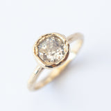 X Old-Cut Diamond Organic Solitaire Engagement Ring