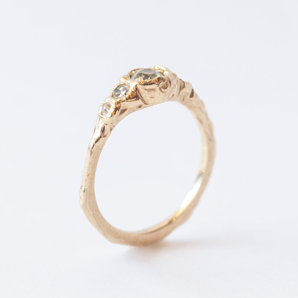X Five-Stone Diamond Organic Engagement Ring