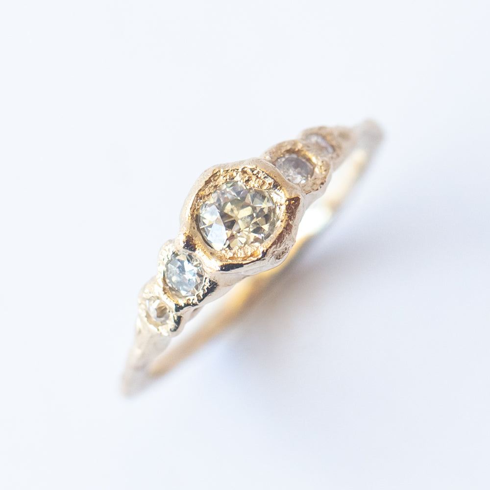 X Five-Stone Diamond Organic Engagement Ring
