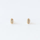 X Baguette Lemon Diamond Scatter Extra Small Stud Earrings
