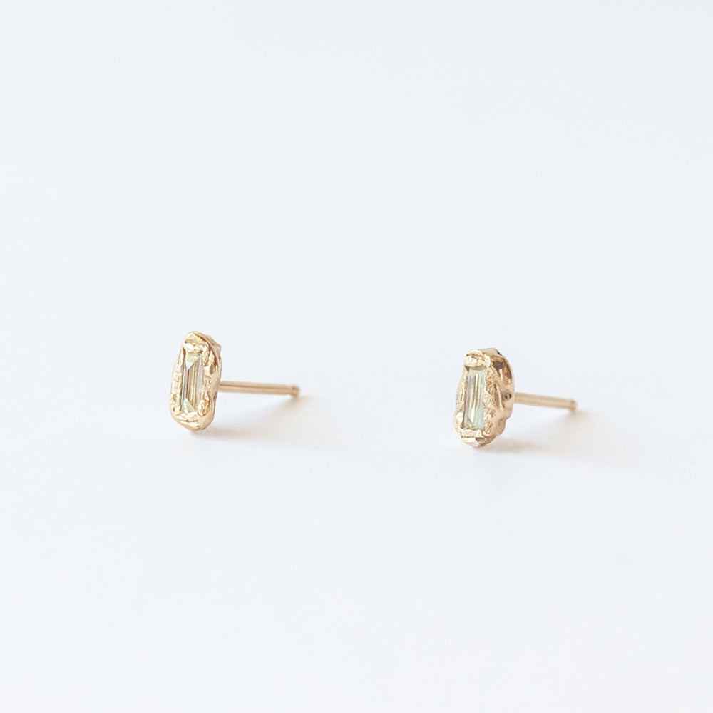 X Baguette Lemon Diamond Scatter Extra Small Stud Earrings