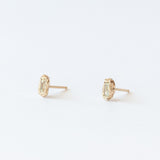 X Baguette Lemon Diamond Scatter Extra Small Stud Earrings