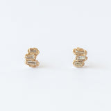 X Baguette Lemon Diamond Scatter Medium Stud Earrings