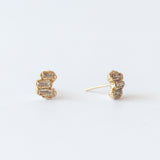 X Baguette Lemon Diamond Scatter Medium Stud Earrings