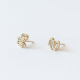 X Baguette Lemon Diamond Scatter Medium Stud Earrings