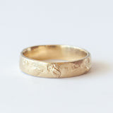 XIX 5mm Gold Reticulated Flat Wedding Band