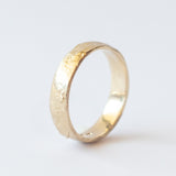 XIX 5mm Gold Reticulated Flat Wedding Band
