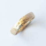 XIX 5mm Gold Reticulated Flat Wedding Band