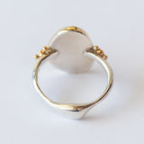 Asymmetrical Carnelian Ring with Accent Orange Sapphires