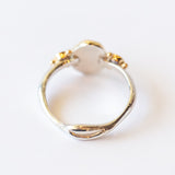Asymmetrical Oval Sapphire Ring with Accent Sapphires