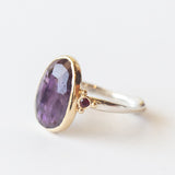 Dark Amethyst Ring with Accent Rubies