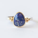 Lapis Ring with Gold Accents
