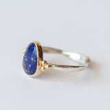 Lapis Ring with Gold Accents