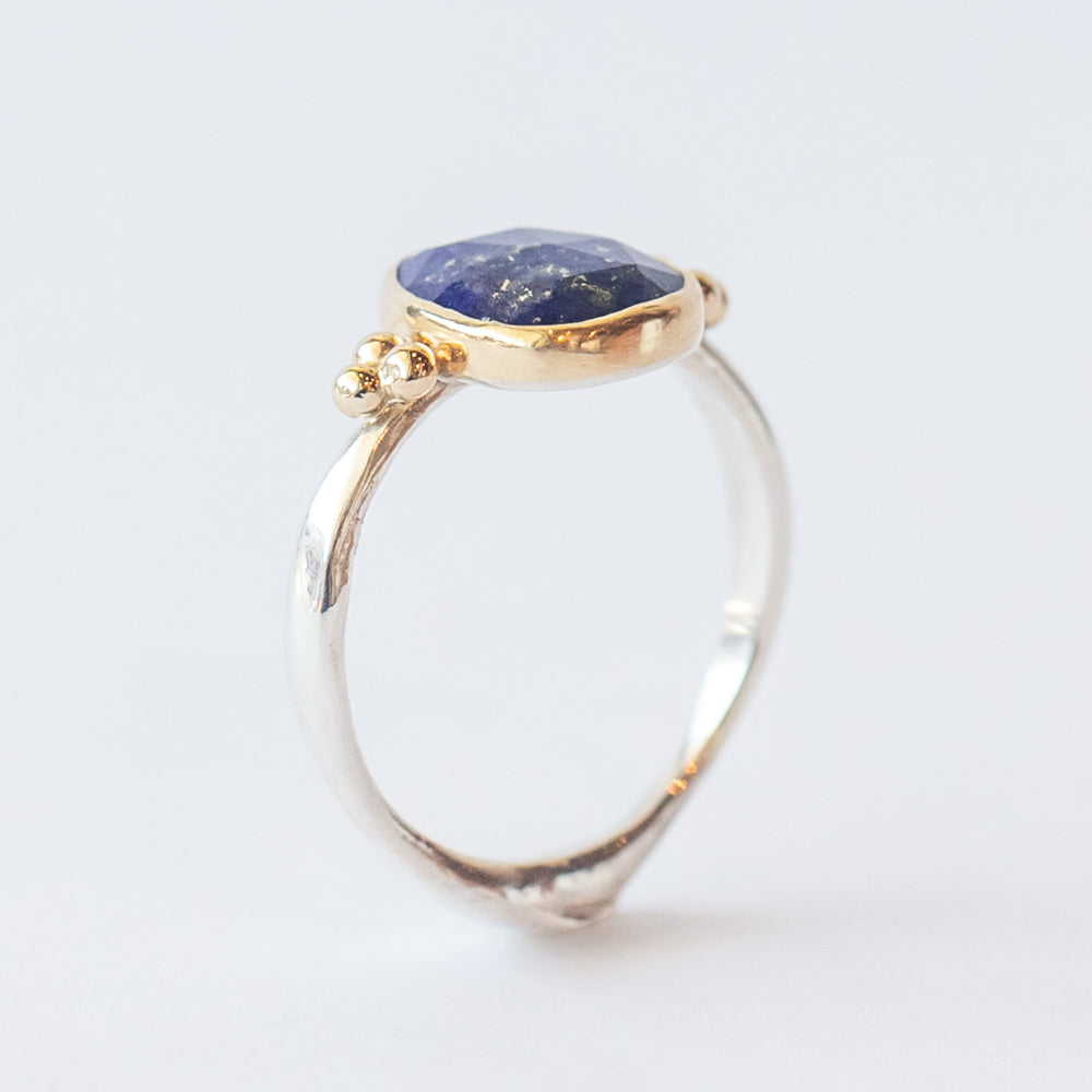 Lapis Ring with Gold Accents