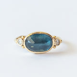 Oval Kyanite Ring with Accent Diamonds