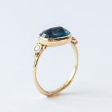 Oval Kyanite Ring with Accent Diamonds