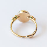 Oval Opal Ring with Accent Emeralds
