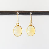 Larve Oval Opal Drop Earrings