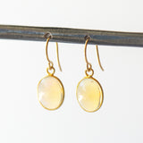 Larve Oval Opal Drop Earrings